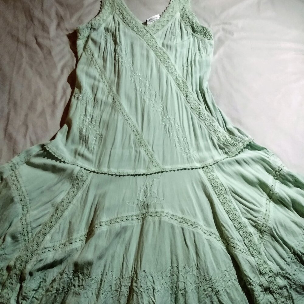 Pale Green/Sage Midi Dress – Large Limited Edition Color